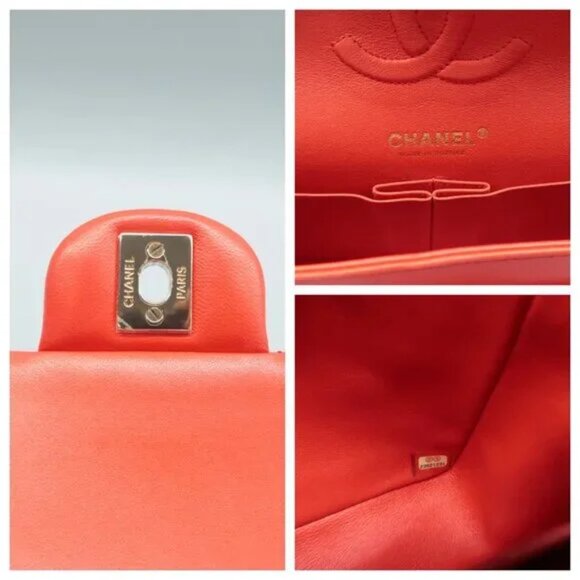 100% Authentic CHANEL CF Red Leather Shoulder Bag - Picture 11 of 12